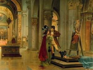 Scene from Tosca by Giacomo Puccini by Luigi Morgari